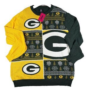 Green Bay Packers Sweater Mens XL Foco Brand NFL Winter Christmas Festive NWTGS